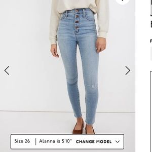 Madewell Roadtripper High Rise Light Denim BNWT